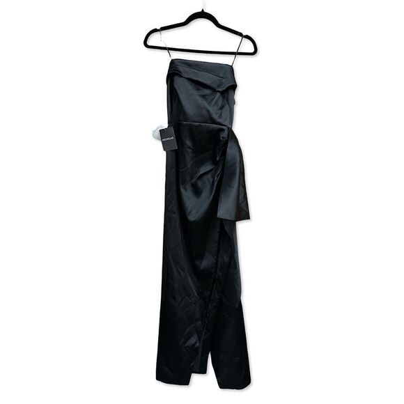 NICHOLAS Erelyn Strapless Gown Black satin maxi dress Revolve $585 Sz 0 - Picture 7 of 11